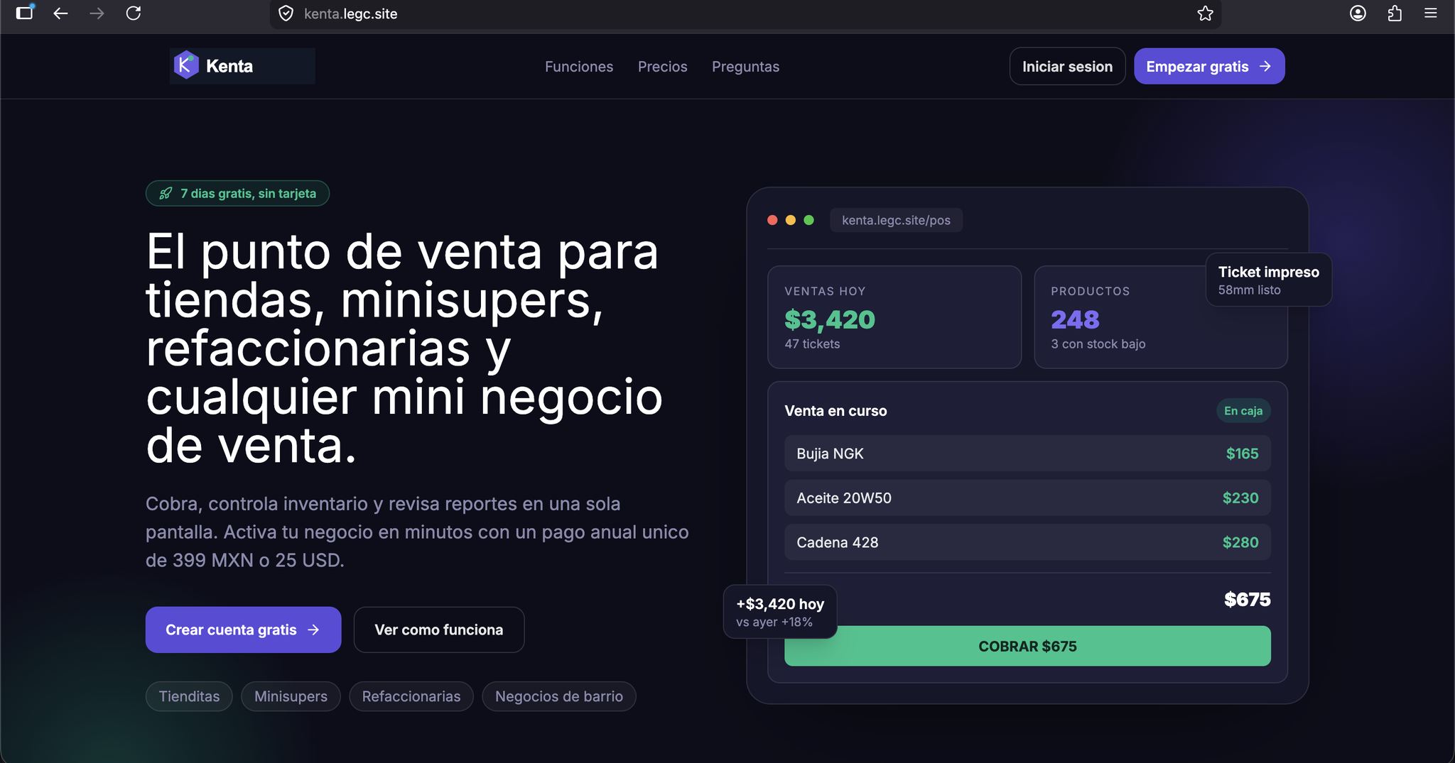 Kenta POS — SaaS / POS